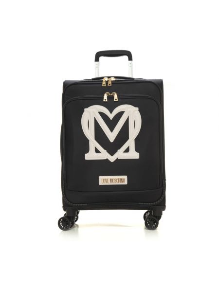 Reisekoffer mit reißverschluss Love Moschino schwarz
