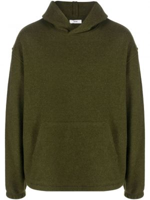 Vunena hoodie s kapuljačom od flisa Rier zelena