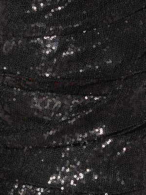 Mini robe à paillettes en tulle The Attico noir