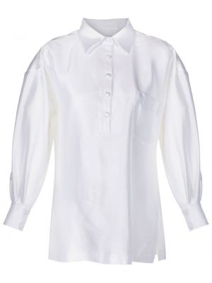 Пухена копринена риза Andrea Bogosian бяло