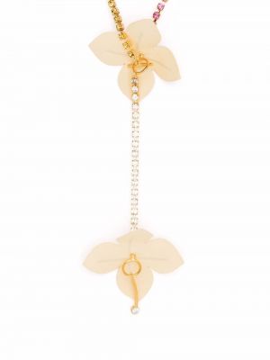 Ogrlica s cvjetnim printom s kristalima Marni