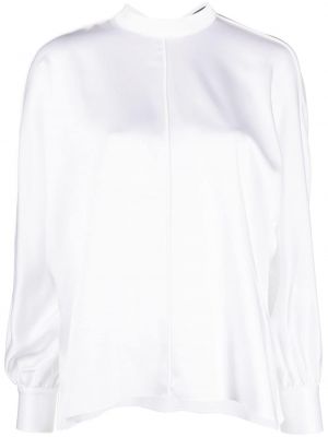Сатенена блуза с панделка Styland бяло