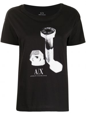 Camiseta con estampado Armani Exchange negro