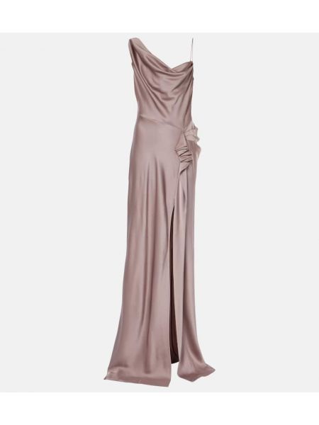 Ruffle maxi kjole Dries Van Noten rosa