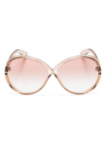 Oversize слънчеви очила Tom Ford Eyewear бежово