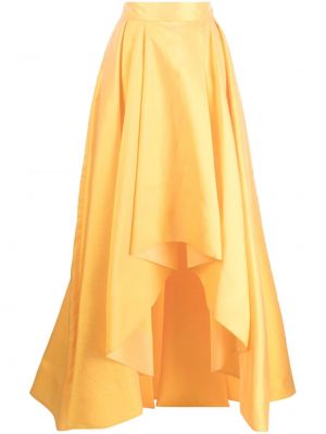 Asymetrická saténová dlhá sukňa Gemy Maalouf žltá
