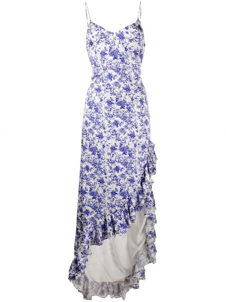 Платье с оборками -комбинация Caroline Constas, синее