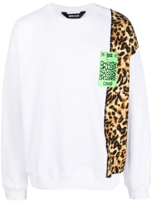 Sweatshirt aus baumwoll mit print mit leopardenmuster Just Cavalli weiß