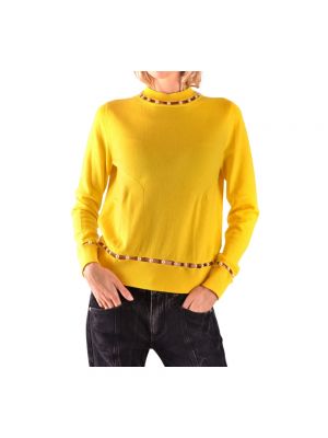 Sweter z okrągłym dekoltem Givenchy żółty