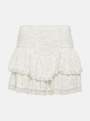 Mini falda de encaje Loveshackfancy blanco