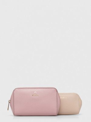 Bőr kozmetikai táska Furla rózsaszín