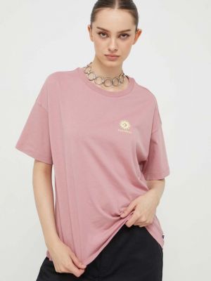 Памучна тениска Converse розово