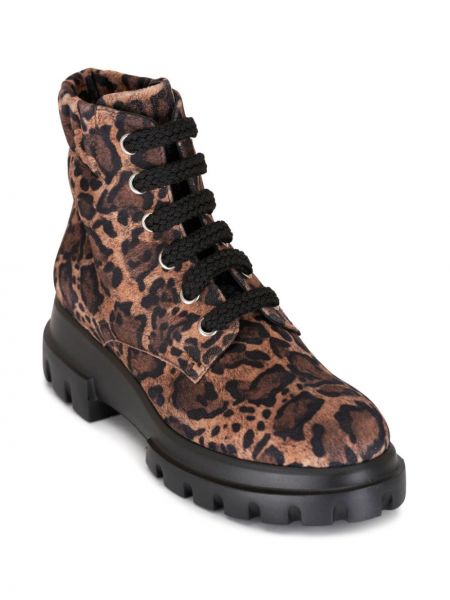 Leopardí šněrovací kotníkové boty s potiskem Agl