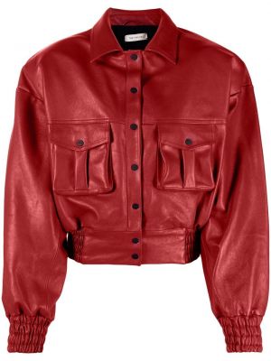Usnjena jakna The Mannei rdeča