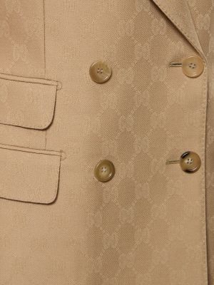 Volnena jakna iz žakarda Gucci bež