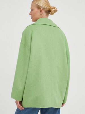 Oversized vlněný kabát American Vintage zelený