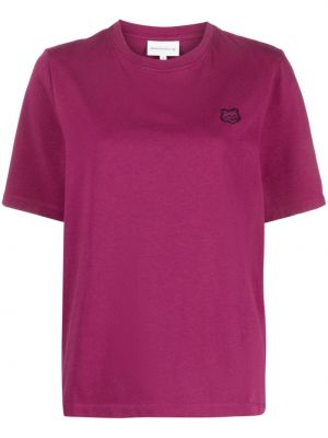 T-shirt ricamato Maison Kitsuné rosa