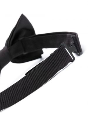Jedwabny satynowy krawat z kokardką Dolce And Gabbana czarny