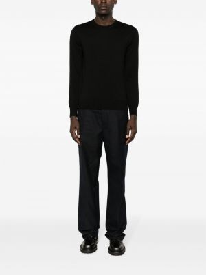 Vilnas džemperis merino ar apaļu kakla izgriezumu Dries Van Noten melns