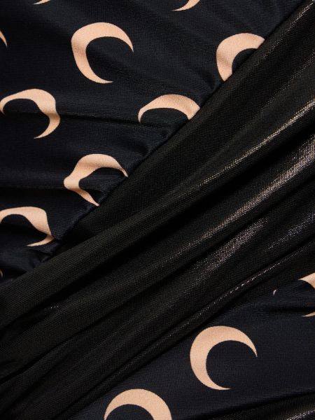 Rochie midi din jerseu drapată Marine Serre negru