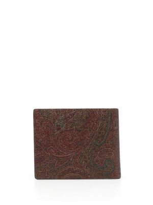 Žakárová peněženka s potiskem s paisley potiskem Etro červená