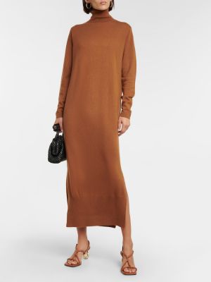 Vestito lungo di lana di cachemire Jardin Des Orangers marrone