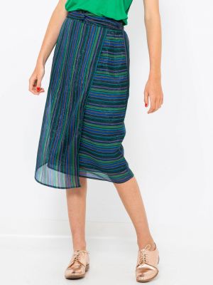 Pruhovaná sukňa Camaieu modrá
