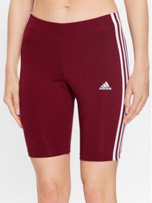Shorts de sport à rayures Adidas rouge