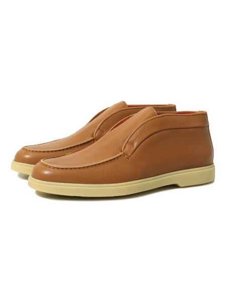 Кожаные ботинки Santoni коричневые