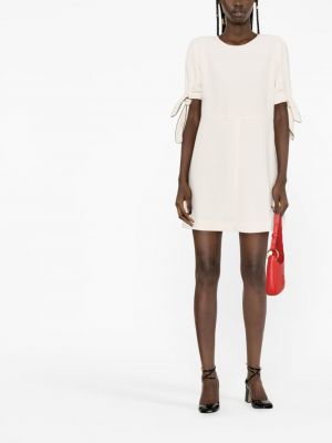 Bavlněné midi šaty s krátkými rukávy s kulatým výstřihem See By Chloe - bílá