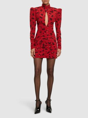 Hedvábné mini šaty Alessandra Rich červené