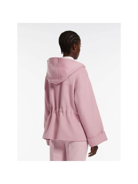 Parka de lana con capucha Max Mara rosa