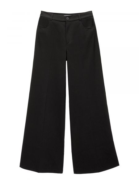 Широки панталони тип „марлен“ Pull&bear черно