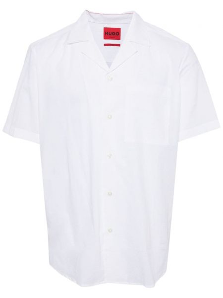 Памучна риза Hugo бяло