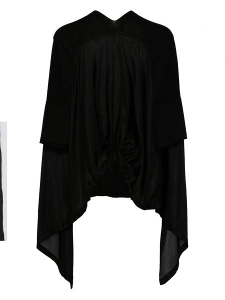 Blūze ar drapējumu Masnada melns