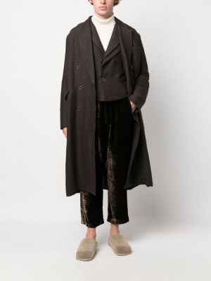 Aksamitne proste spodnie Uma Wang brązowe
