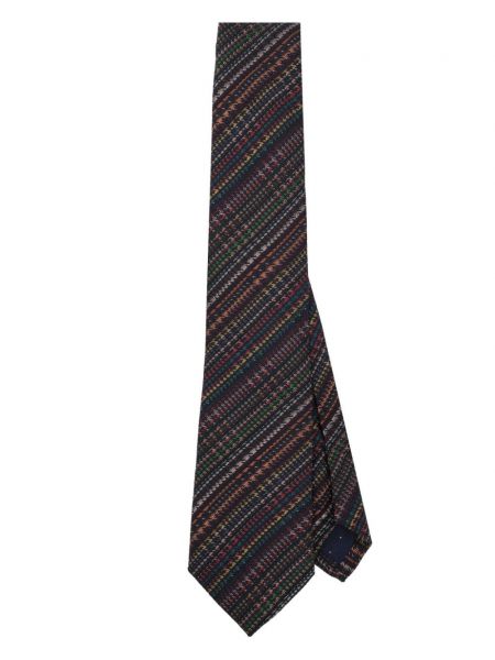 "houndstooth" rašto dryžuotas kaklaraištis Paul Smith juoda
