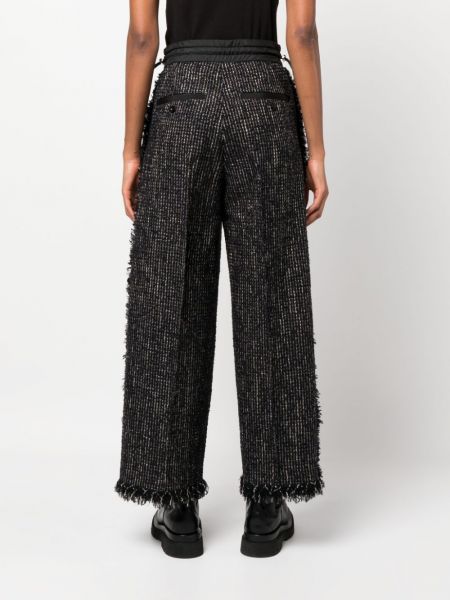 Pantaloni in tweed Sacai nero