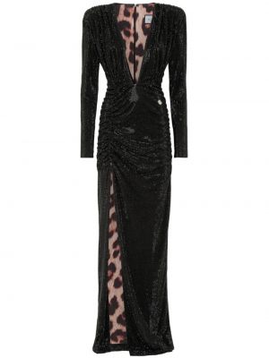 Вечерна рокля с кристали Philipp Plein черно