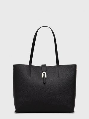 Bőr táska Furla - fekete