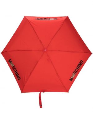 Parasol z nadrukiem Moschino czerwony