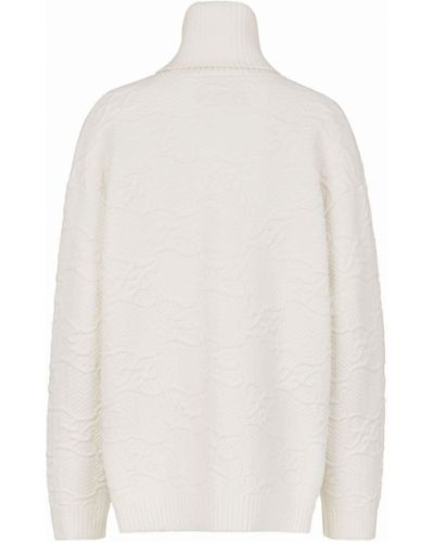 Jersey de cuello vuelto de tela jersey oversized Fendi blanco