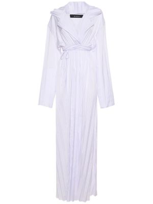 Satynowa sukienka długa plisowana Sid Neigum biała