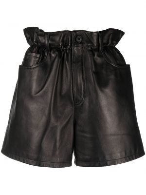 Skinn shorts Miu Miu svart