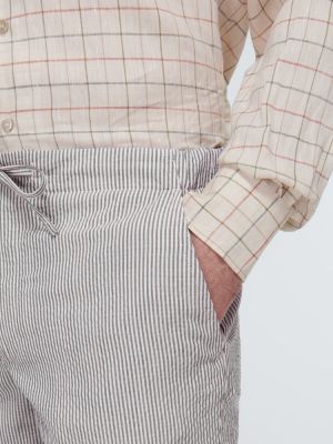 Svilene volnene bermuda kratke hlače s črtami Loro Piana