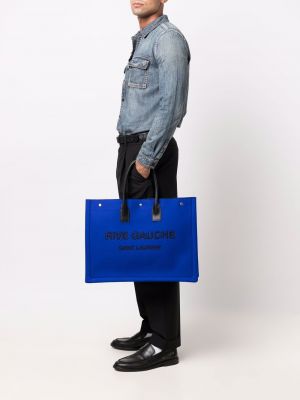 Shopper kabelka Saint Laurent modrá