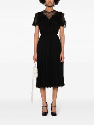 Jedwabna sukienka koronkowa Nissa czarna