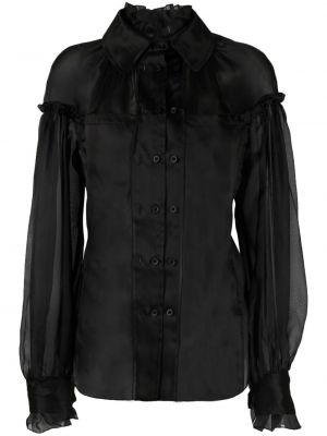Прозрачна блуза 032c черно