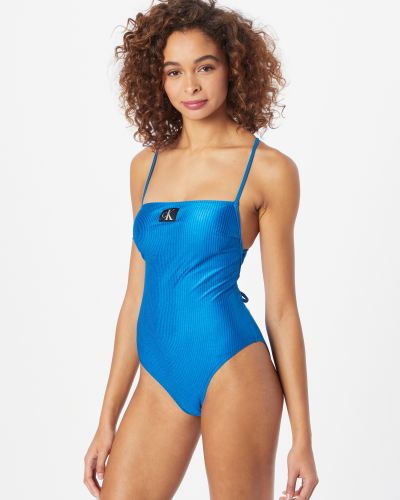 Vientisas maudymosi kostiumėlis Calvin Klein mėlyna