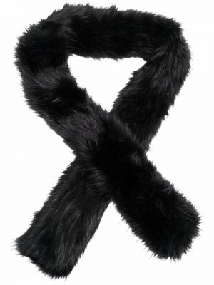 Κασκόλ με γούνα Ami Paris μαύρο